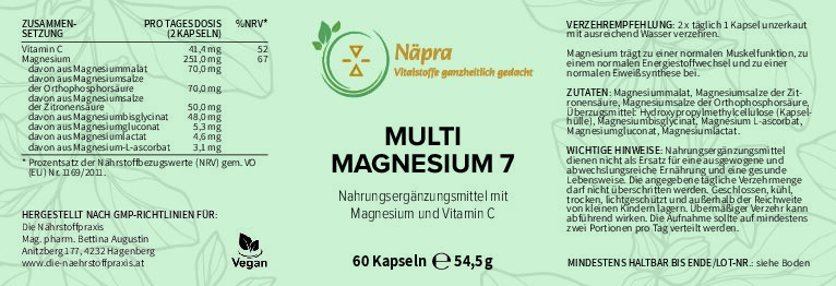 Multi Magnesium 7 60 Kapseln - Näpra – Bild 2